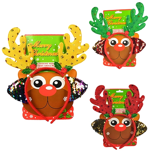 Обідок Новий Рік роги з блискітками. Артикул 178222