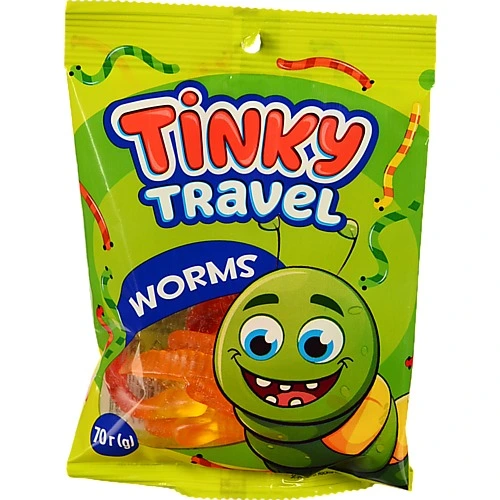 Цукерки желейні Worms Tinky Travel Vale м/у 70г