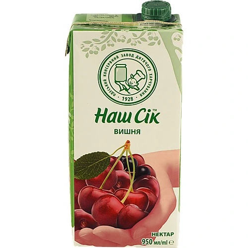 Нектар Наш сiк 0.95л вишня