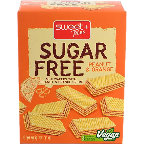 Вафлi Sweet Plus 180г mini апел.арахiс глаз. б.цук