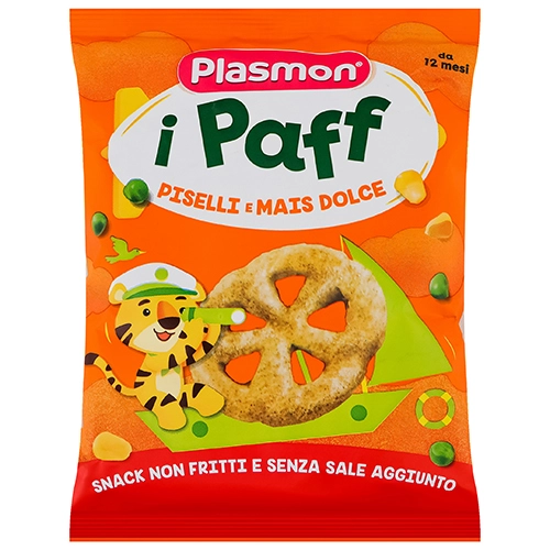 Снеки для дітей від 12міс з гороху та кукурудзи Baby Puffs Plasmon м/у 15г