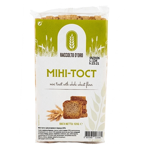 Тости Raccolto doro 120г цільнозернові