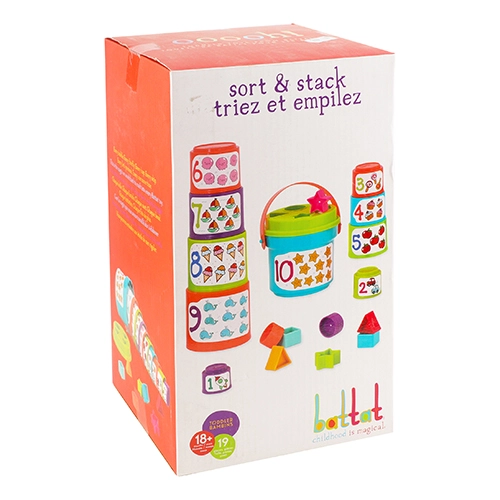 Ігровий набір - СОРТЕР-ПІРАМІДКА: ДВА В ОДНОМУ 19 предметів