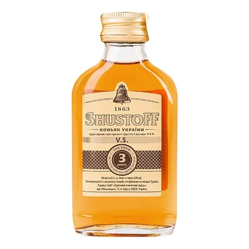 Коньяк 0.1л 40% 3 зірочки Shustoff пл