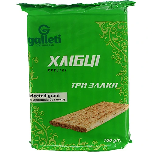 Хлібці Три злаки Galleti м/у 100г
