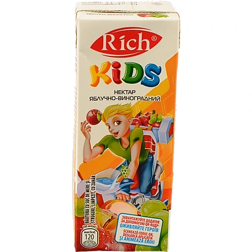 Нектар Річ кідс яблучно-виноградний 200мл