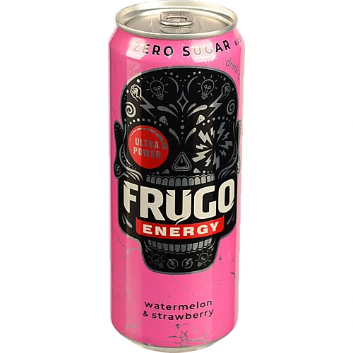 Напій енергетичний безалкогольний сильногазований Watermelon&Strawberry Energy Frugo з/б 330мл
