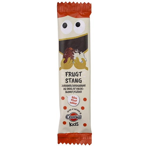 Батончик Castus 20г фруктовий фінікова основа полуниця бузина