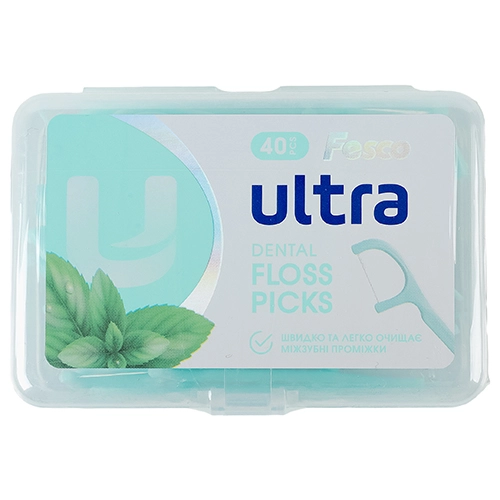 Зубна нитка Fesco 40шт ultra fresh clean mint трим