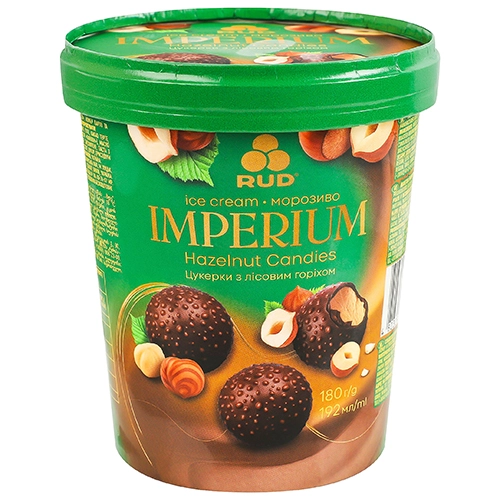Морозиво Рудь 180г imperium hazelnut candies пломбір