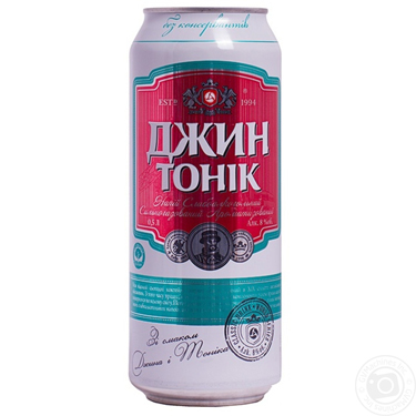 C.алк.напій Оболонь 0.5л Джин Тонік 8% з.б