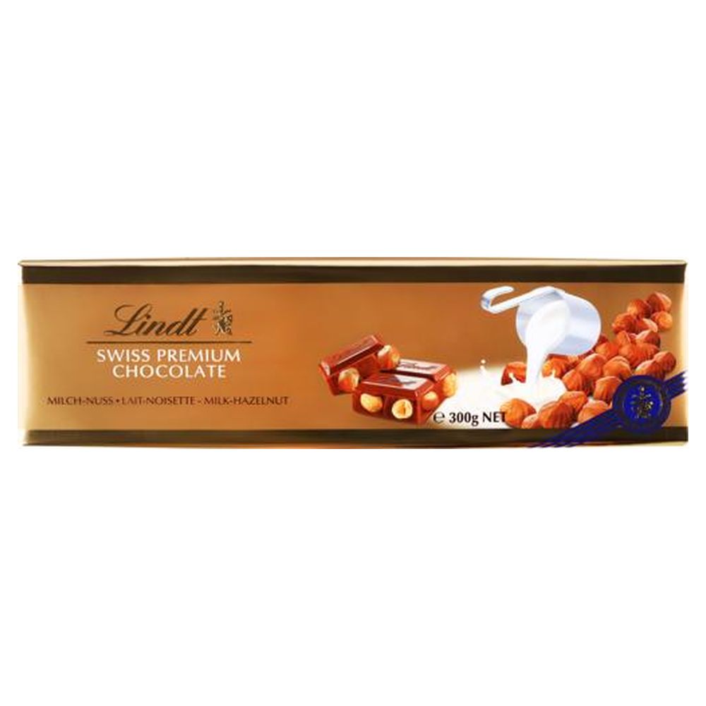 Шоколад Lindt молочний з фундуком 300г (36090)