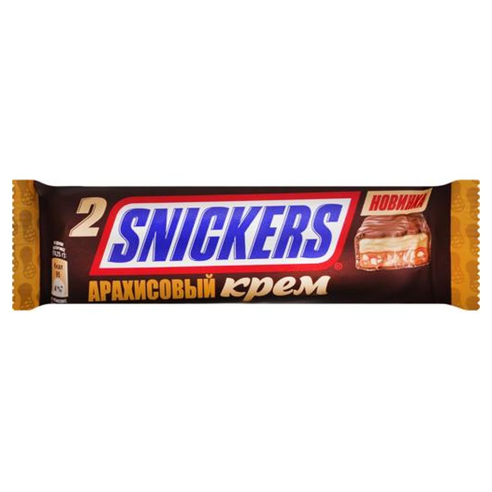 Батончик шок. Snickers Creamy арах.масло 36,5г (41190)