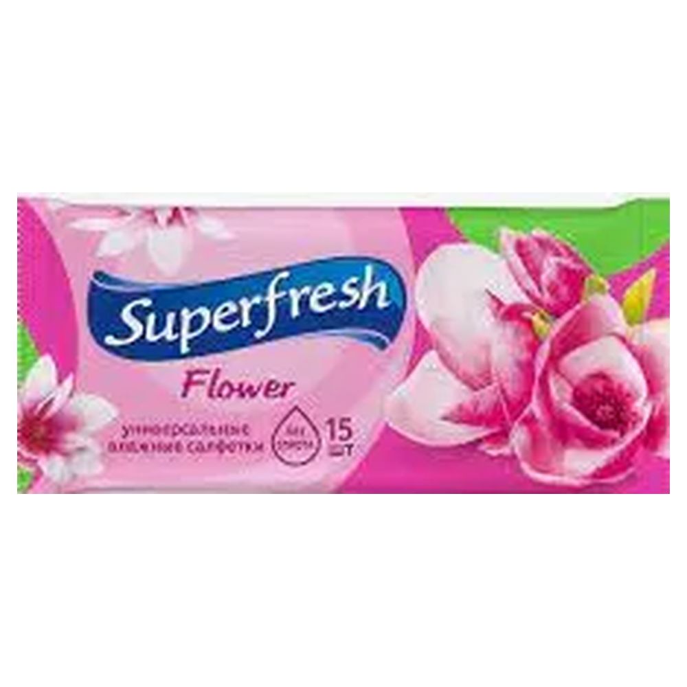 Серветка волога SUPERFRESH Flower ,Breeze 15 шт (43585)