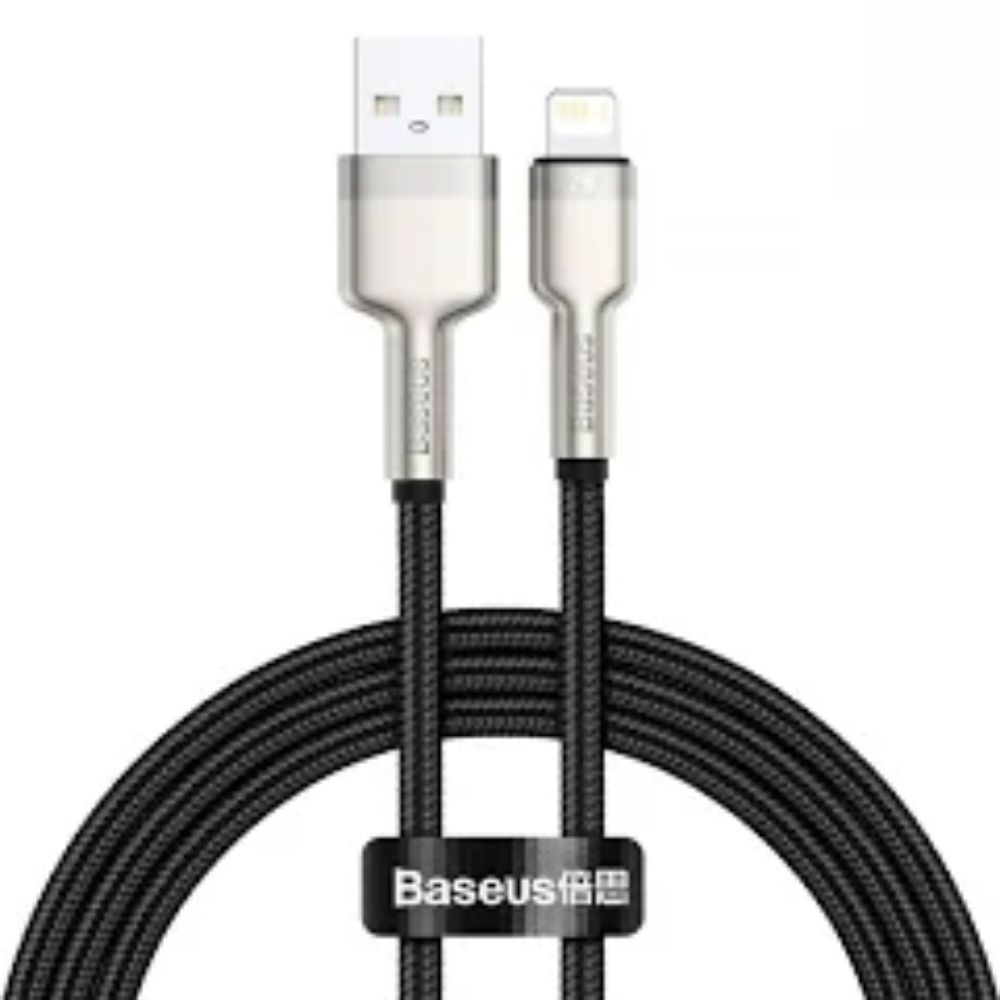 Кабель Baseus Cafule Metal Lightning 2.4A 1м Чорний (47634)