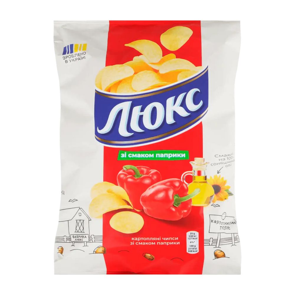 Чіпси Люкс паприка 125г (48340)