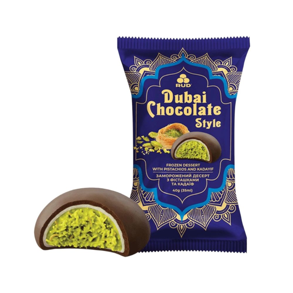 Морозиво Dubai Chocolate Style з фісташкою Рудь40г (48857)