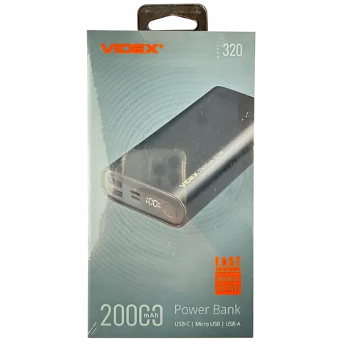Повербанк Videx 20000mAh VPB-320 22.5W Black