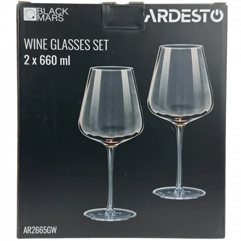 Набір келихів д/вина Ardesto 660мл 2шт. золот. AR2665GW