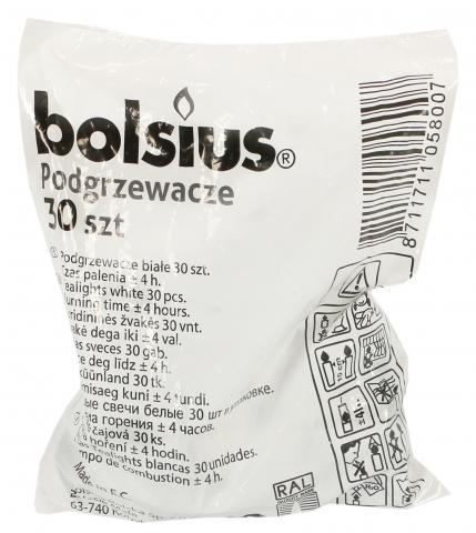 Свічки - таблетки Bolsius 4 ч. 30 шт. білий арт. 304500
