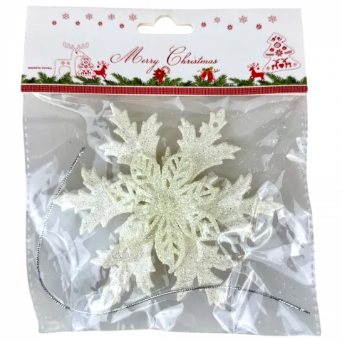 Підвіска ялинкова Сніжинка 12 см біла арт. HR24-860 9245 И580