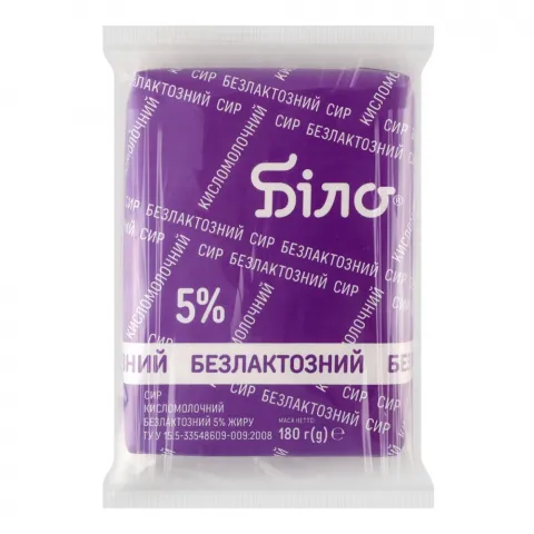 Сир кисломолоч. Біло 5 180 г б/лактозний
