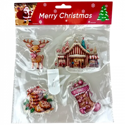 Наліпки новорічні силіконові 18,5х19 см LY-BB001 9245 И785