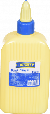 Клей ПВА BuroMax 200 мл ковпачок-дозатор BM.4833