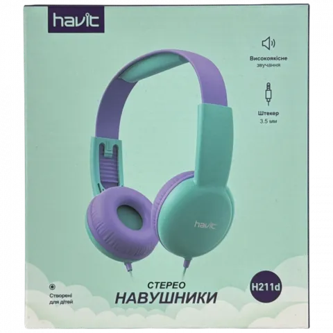 Навушники дит. Havit HV-H211d дротові накладні з мік.
