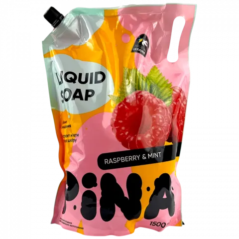 Мило рідке Pina 1500 мл д/пак. Raspberry and mint