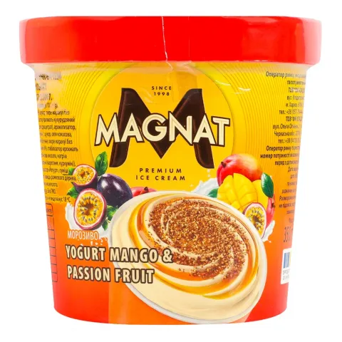 Морозиво Magnat 350 г відро Yogurt MangoPassion Fruit