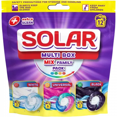 Капсули д/прання Solar 12 шт. Multi Box Універсальні
