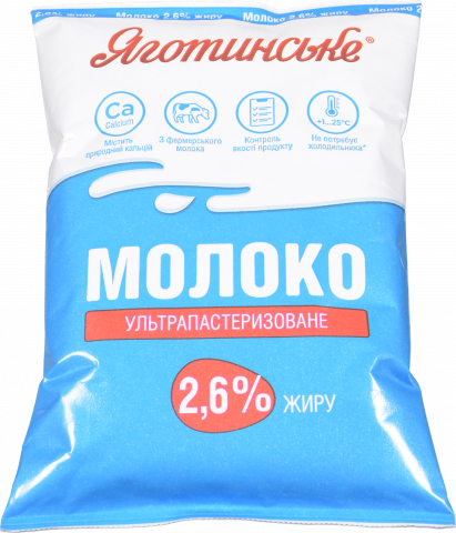 Молоко Яготинське 2,6 900 мл т/ф