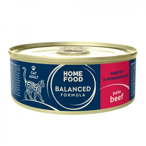 Корм д/котів Home Food 85 г паштет яловичина з/б