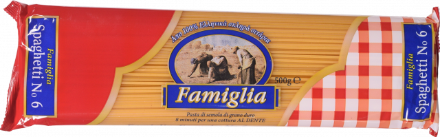 Макарони Famiglia 500 г Спагеті 6 (Греція) И029