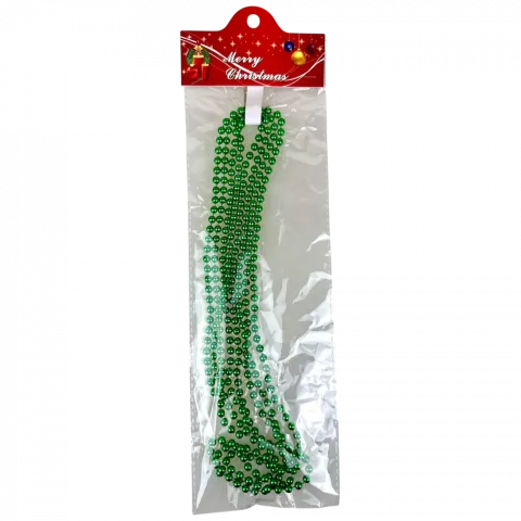 Намисто на ялинку 6мм2,7м зелене арт. XYA04-2.7M 9245 И723
