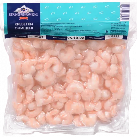 Креветки Skandinavika 200/300 400 г вар. очищ. вак. уп.