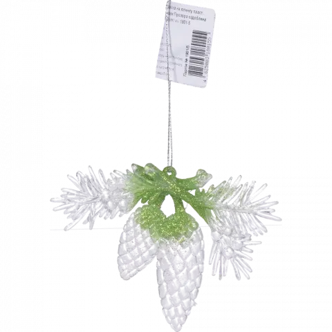 Підвіска на ялинку пласт Шишки Прозора оздоблена 9х12 см 1801-5