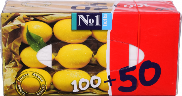 Серветки в кор. Bella 100+50 шт. унів. 1 Лимон