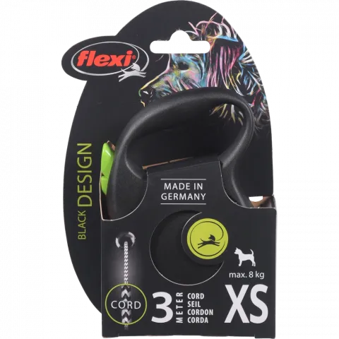 Рулетка Flexi Black Design XS 3 м зелена