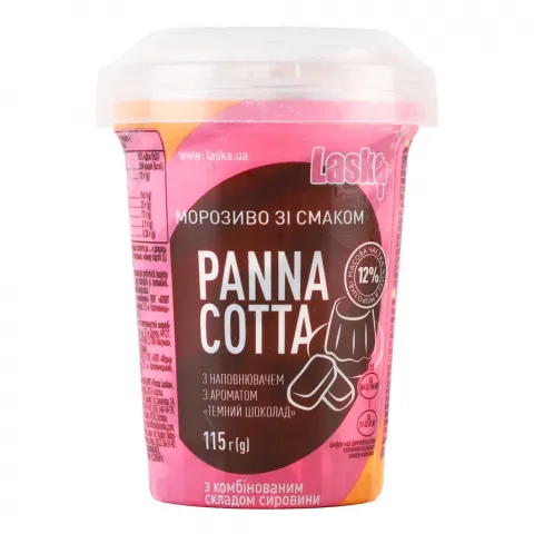 Морозиво Ласка 115 г стак. Панна котта та нап. Темний шоколад