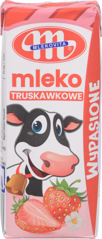 Молоко Mlekovita 200 мл з полуничним смаком (Польща)