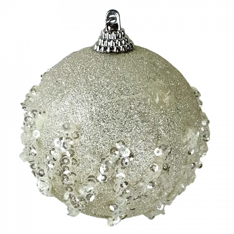 Куля ялинкова з пайетками, 8 см CAA813380 И762 (КІН)