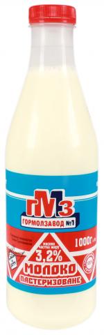 Молоко ГМЗ 3,2 1 л бутилка