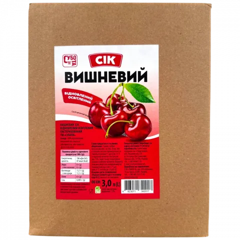 Сік Субота 3 л Вишневий відновлений бег-ін-бокс