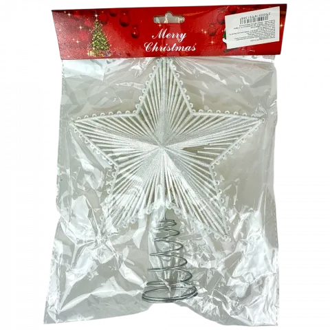 Верхівка на ялинку Зірка 2023 см біла арт. 25A-2265 9245 И368