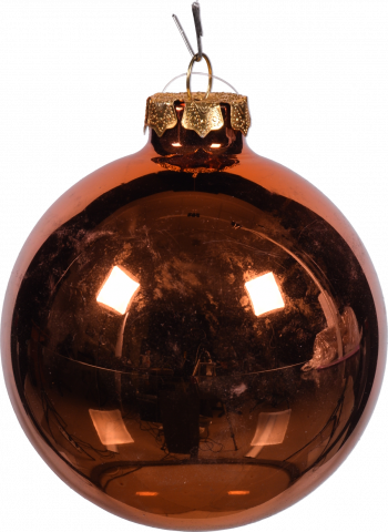 Прикраса ЛХ куля скляна 8 см глянцева мідна JNGS-16-0063-8cm И008