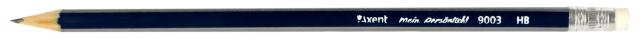 Олівець чорнографітовий заточений з гумкою HB трикутний 9003-А