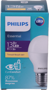 Лампа LED Philips звичайна жовта 13 Вт E27