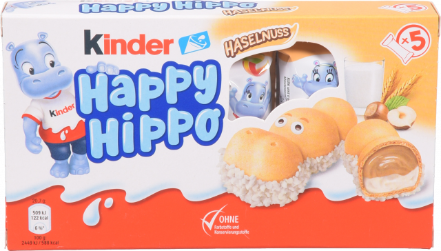 Вафлі Kinder 103,5 г Happy Hippo Лісовий горіх (Італія) И486